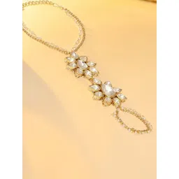 OOMPH Women Kundan Ring Bracelet image 1