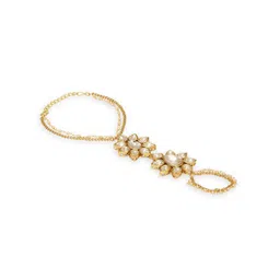 OOMPH Women Kundan Ring Bracelet image 2