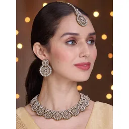 OOMPH Women Kundan Studded Jadau Jewellery Set-picture-34