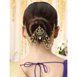 OOMPH Women Kundan Studded Sheeshphool Head Jewellery-picture-36