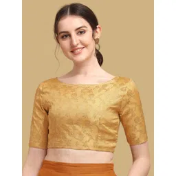 Oomph! Woven Design Boat Neck Jacquard Saree Blouse-picture-38