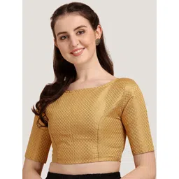 Oomph! Woven Design Boat Neck Saree Blouse-picture-26