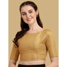 Oomph! Woven Design Boat Neck Saree Blouse-picture-14