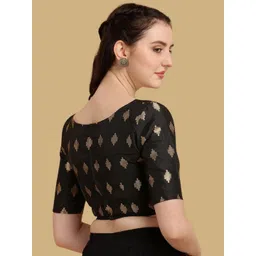 Oomph! Woven Design Boat Neck Saree Blouse image 4