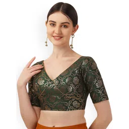 Oomph! Woven Design Jacquard Saree Blouse-picture-42