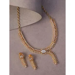 Opal Touch Gold-Plated Stone-Studded Jewellery Set-picture-25