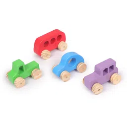 opatoys Wooden Timber Vehicle Toy Set – Push Cars for Toddlers – Pack of 4 (Multi-Color)-picture-15