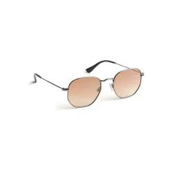 Opium Brown UV Protection Hexagon Unisex Sunglasses-picture-37