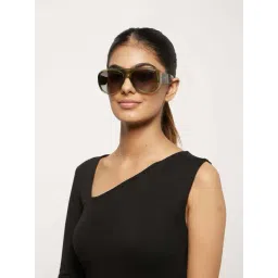 Opium Green Polarised and UV Protected Lens Pilot Unisex Sunglasses-picture-12