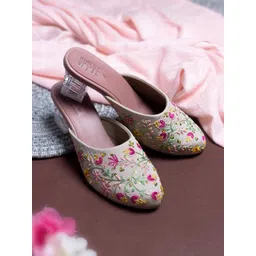 OPIVE FASHION HUB Embellished Party Block Mules-picture-38