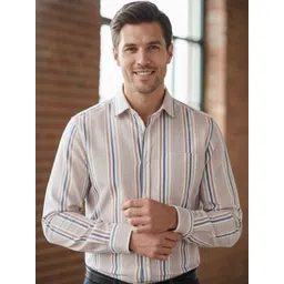 OQUENT Men Standard Striped Casual Shirt-picture-13