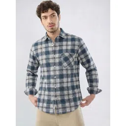 OQUENT Men Standard Tartan Checks Checked Casual Shirt-picture-19