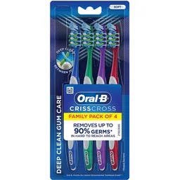 oral-b Criss Cross - Manual Toothbrush, Family pack of 4 toothbrushes, Soft, For Adults Soft Toothbrush-picture-28
