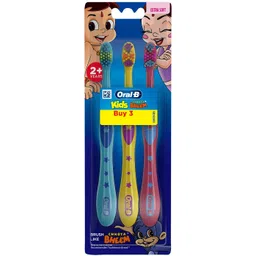 oral-b Kids Chotta Bheem, Pack of 3, Age 2+, Easy to hold handle Extra Soft Toothbrush-picture-21
