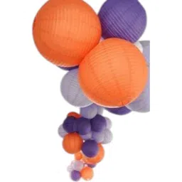 orama Orange, Purple Paper Hanging Lantern image 1