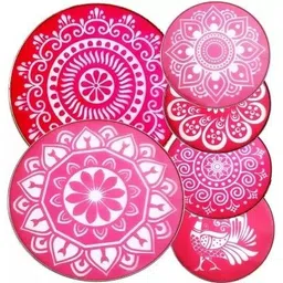 oramsa Rangoli Jali Stencil Combo (4 stencils 8inch, 2 stencils 12inch ) Multicolor Big Rangoli Stencil-picture-20