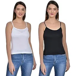 orance Women's Regular Fit Cotton Camisole Slip Spaghetti Combo Pack of 2-picture-27