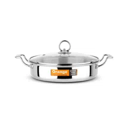 Orange Cookware Triply Stainless Steel Fry/Saute Pan & Casserole 1.5 litres with Glass lid-picture-15