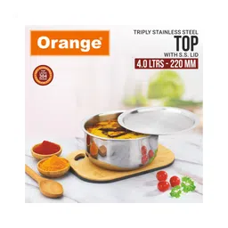 Orange Cookware Triply Stainless Steel Top with S.S Lid (4.0 litres)-picture-30