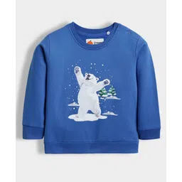 Orange Sugar 100% Cotton Knit Full Sleeves Polar Bear Printed Light Winter Sweatshirt - Blue-picture-22