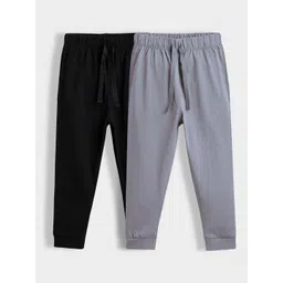 Orange Sugar Kids Pack Of 2 Pure Cotton Mid-Rise Relaxed-Fit Joggers-picture-26