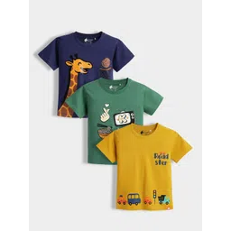 Orange Sugar Kids Pack Of 3 Graphic Printed Short Sleeves Pure Cotton T-Shirts-picture-20