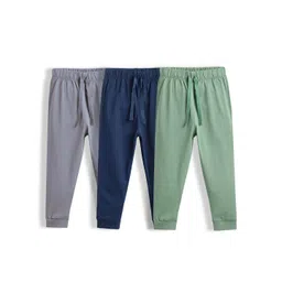 Orange Sugar Kids Pack Of 3 Pure Cotton Mid-Rise Relaxed-Fit Joggers-picture-54