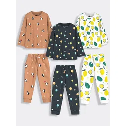 Orange Sugar Unisex Kids Printed T-shirt with Pyjamas-picture-35