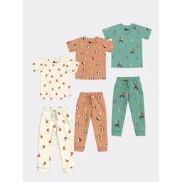 Orange Sugar Unisex Kids Printed T-shirt with Pyjamas-picture-21