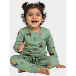Orange Sugar Unisex Kids Printed T-shirt with Pyjamas-picture-14