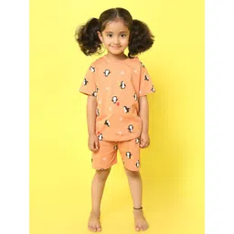 Orange Sugar Unisex Kids Printed T-shirt with Shorts image 1