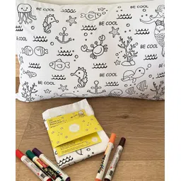 Oranges and Lemons DIY Doodle art Pillow Covers Be Cool Print - White-picture-24
