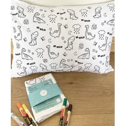 Oranges and Lemons DIY Doodle art Pillow Covers Be Wild Print - White-picture-23