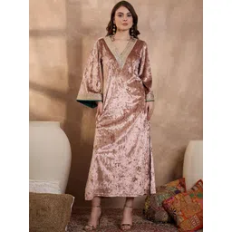 Orchid Blues Bell Sleeve Velvet Kaftan Maxi Dress-picture-39