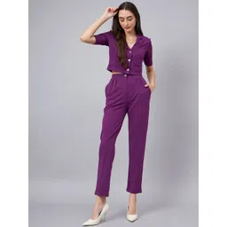 Orchid Blues Crop Blazer With Trousers-picture-16