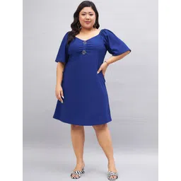 Orchid Blues Plus Size Sweetheart Neck Flared Sleeve A-Line Dress image 1