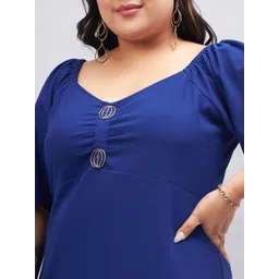 Orchid Blues Plus Size Sweetheart Neck Flared Sleeve A-Line Dress image 4