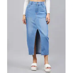 orchid blues Straight Skirt with Front-Slit-picture-12