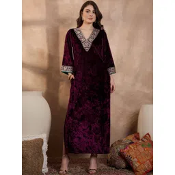 Orchid Blues Velvet Kaftan Maxi Dress-picture-40