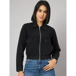 Orchid Blues Women Bomber with Embroidered Jacket-picture-29