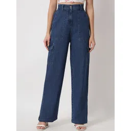 Orchid Blues Women Flared High-Rise Low Distress Jeans-picture-41