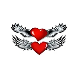 ORDERSHOCK Set Of 2 Heart Wing 3D Colourful Waterproof Temporary Tattoos-picture-35