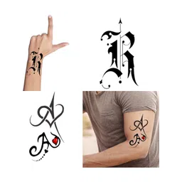 ORDERSHOCK Set Of 2 RA Name Letter Waterproof Temporary Tattoo Stickers-picture-37