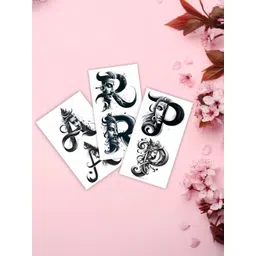 ORDERSHOCK Set Of 3 A, P, R Letter With Mahadev Face Waterproof Temporary Body Tattoo-picture-11