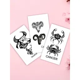 ORDERSHOCK Set Of 3 Capricorn, Taurus, Cancer Design Temporary Tattoo Sticker-picture-29