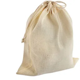 OREAYU 12 Pcs Cotton Drawstring Potli Cloth Bags For Kitchen, Reusable Bags For Grocery, Non Plastic Packing, Masala Potli, Spice Bag, Fridge Bag .Off White (Hight 10 inch and Width 7 inch) image 5