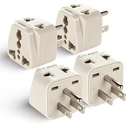 Orei India US Converter Plug, India to USA, Philippines, Canada Travel Adapter - Type B Plug - 2 in 1 - Perfect for Laptop, Camera, Charger and More - CE, RoHS - 4 Pack - Beige-picture-15