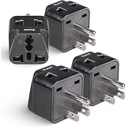 OREI India US Converter Plug, India to US Adapter, Philippines & More - Type B Plug - 2 in 1 - Perfect for Laptop, Camera Charger and More - CE, RoHS - 4 Pack - Black - 5 Years Warranty-picture-18