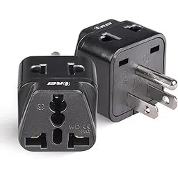 OREI USA Travel Adapter, Japan, Philippines Canada Travel Plug, India to USA Converter Plug - 2 in 1 Type B - Perfect for Laptop, Camera Chargers - CE, RoHS - 2 Pack - Black - 5 Years Warranty-picture-14