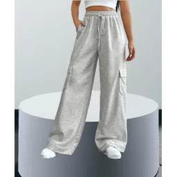 oretic Women Straight Fit Grey Cotton Blend Trousers-picture-17